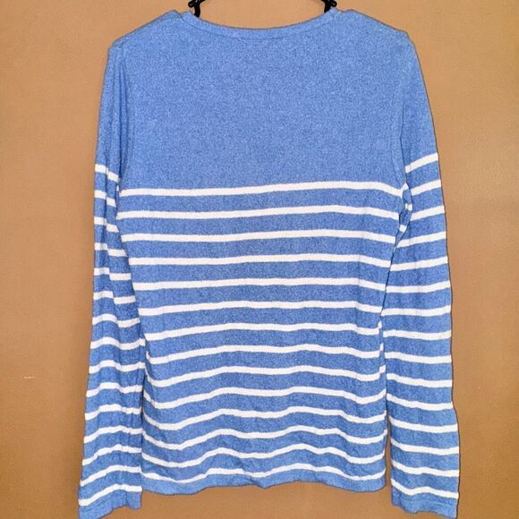 Phil Petter Wool Knit Blue Striped Designer Sweater - Picture 8 of 8